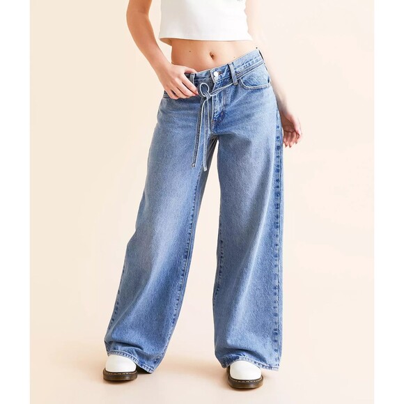 Levis Premium Womens XL Straight Denim Jeans Blue Mid Rise Baggy Loose Wide New - Picture 4 of 16